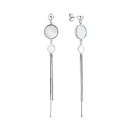 Серебряные серьги-пусеты с перламутром (арт. 7518/6954п)