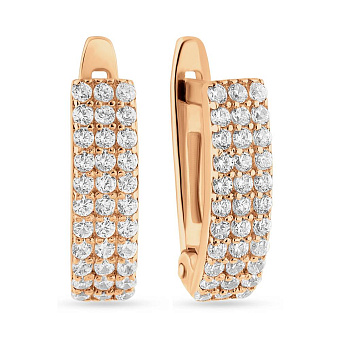 Фото Серьги из красного золота с фианитами (арт. 2105059101)