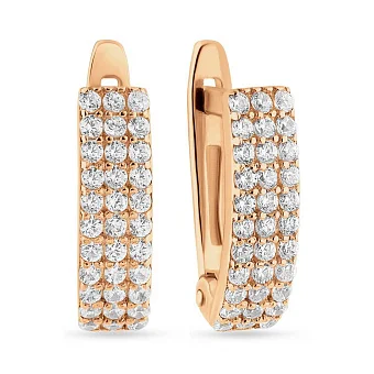 Сережки з червоного золота з фіанітами (арт. 2105059101)