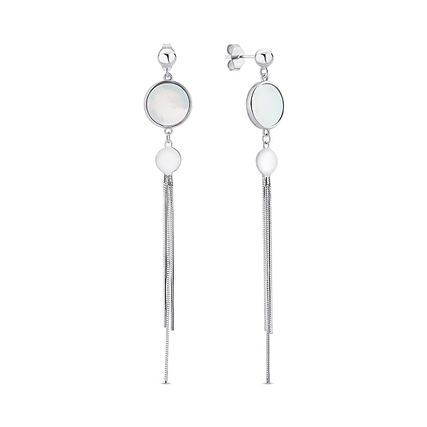 Серебряные серьги-пусеты с перламутром (арт. 7518/6954п) – изображение 1