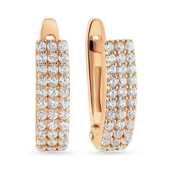 Сережки з червоного золота з фіанітами (арт. 2105059101) – зображення 1