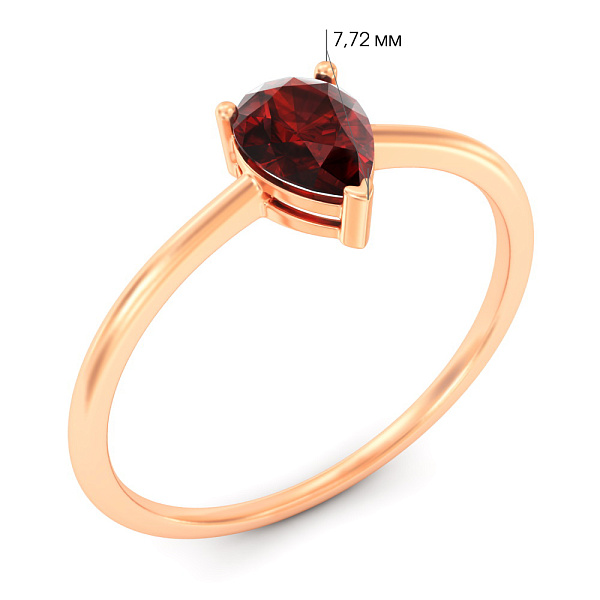 Золота каблучка з гранатом (арт. 141230Пк) – зображення 5