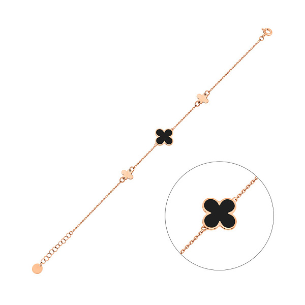 Браслет з червоного золота з емаллю (арт. 341207еч) – зображення 1