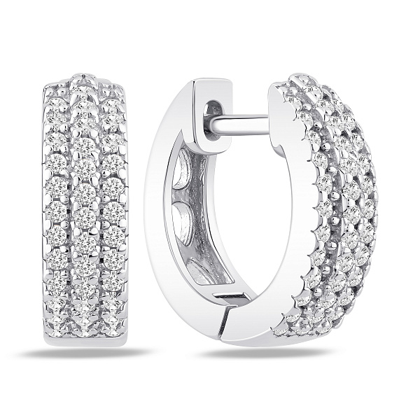 Серебряные серьги-кольца с фианитами (арт. 7502/10321/15) – изображение 1