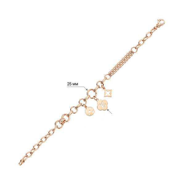 Браслет из красного золота с подвесками (арт. 326745П3) – изображение 2