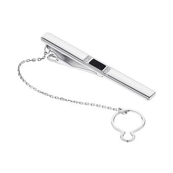 Серебряный зажим с эмалью и фианитами  (арт. 7513/9622реч)