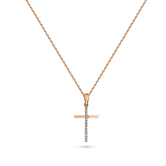 Кольє з червоного золота з діамантами (арт. Ц011279005)