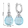 Серебряные серьги-подвески с крупным голубым фианитом (арт. 7502/2184737цг) – изображение 2