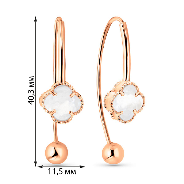Серьги из красного золота с перламутром (арт. 109847/10п) – изображение 4