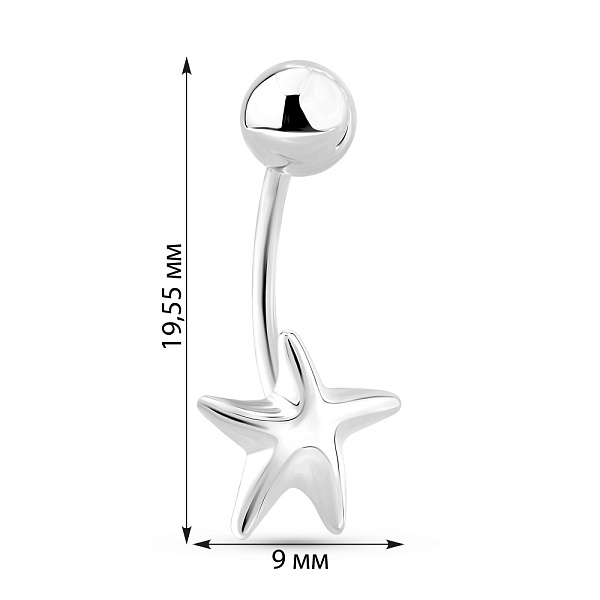 Золотой пирсинг в пупок (арт. 360243б) – изображение 2