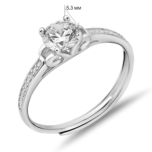 Серебряное кольцо с дорожкой из фианитов (арт. 7501/8085) – изображение 2