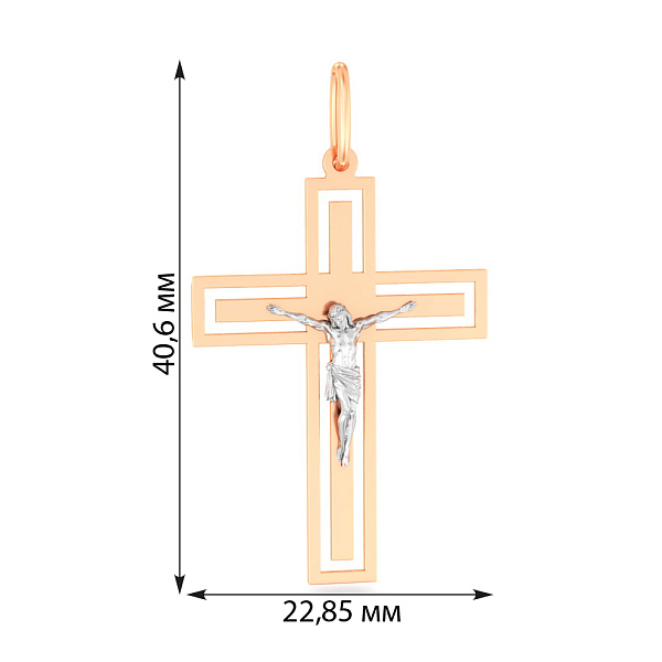 Золотой крестик без камней (арт. 501735/35) – изображение 2