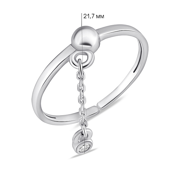 Кольцо из серебра с подвеской (арт. 7501/678кп) – изображение 2