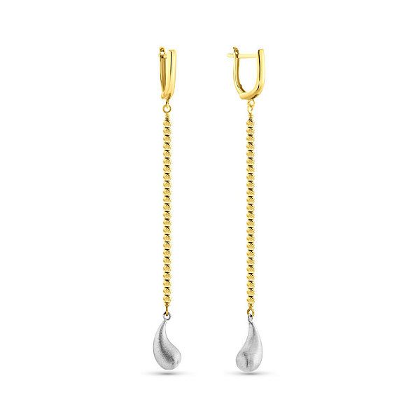 Золотые серьги с длинной подвеской (арт. 105900ж) – изображение 1