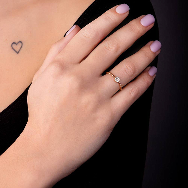 Каблучка з золота з фіанітами (арт. 155606) – зображення 2