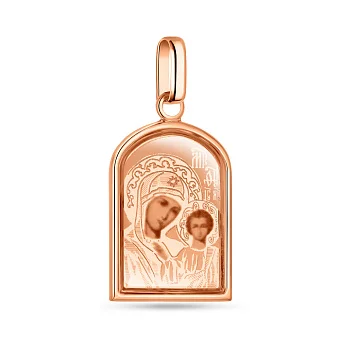 Ладанка з червоного золота "Божа Матір з немовлям" (арт. 402900К)