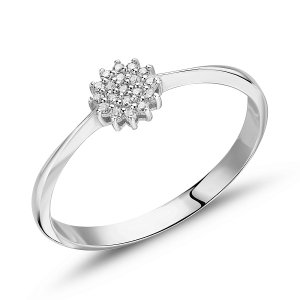 Кольцо из белого золота с бриллиантами (арт. 1110123202) – изображение 1