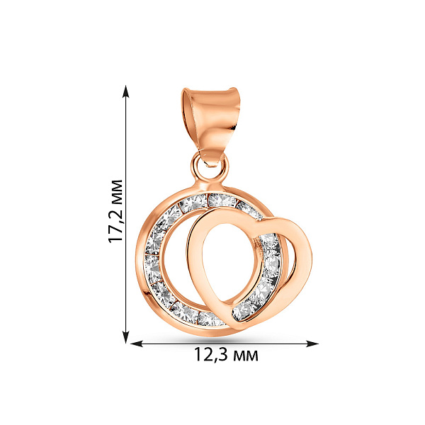 Золотий кулон з фіанітами (арт. 424665) – зображення 3