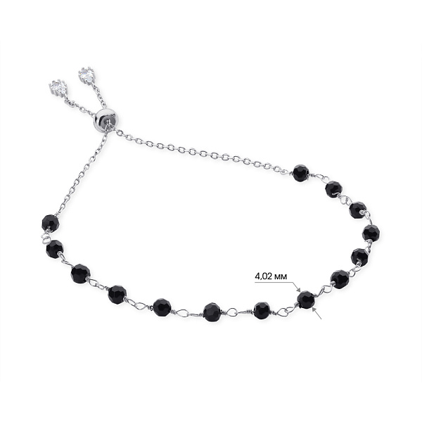 Браслет срібний з оніксом і фіанітами (арт. 7509/3059о) – зображення 2