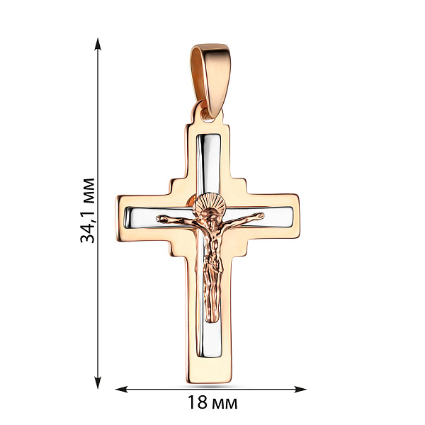 Золотий хрестик "Розп'яття. Спаси і збережи" (арт. 501386кб) – зображення 2