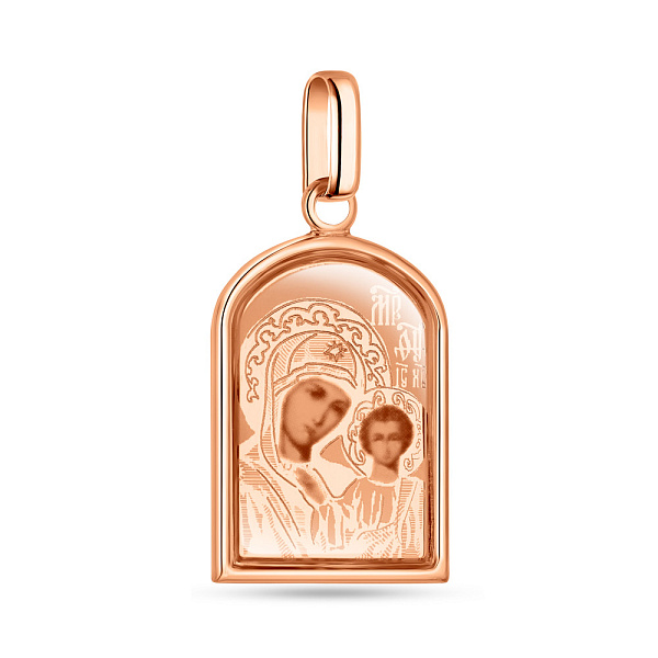 Ладанка з червоного золота "Божа Матір з немовлям" (арт. 402900К) – зображення 1