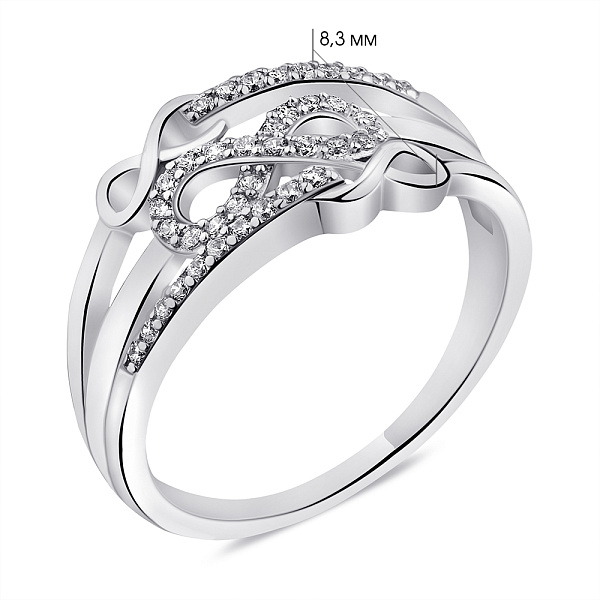 Серебряное кольцо Бесконечность с фианитами (арт. 7501/6300) – изображение 2