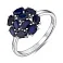 Серебряное кольцо Цветок с сапфирами (арт. 7501/1987759Спс) – изображение 1