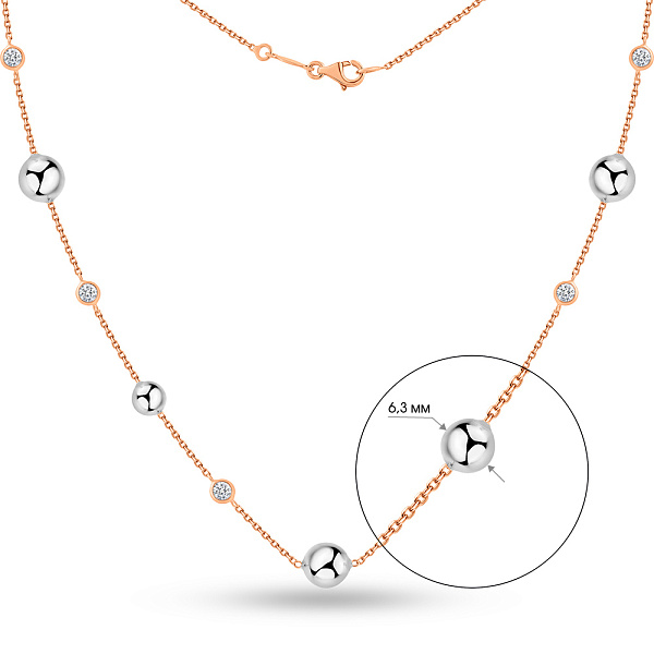 Кольє з червоного і білого золота (арт. 352559кб) – зображення 3