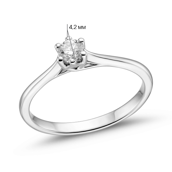 Золотое кольцо с бриллиантом (арт. К341722015б) – изображение 3