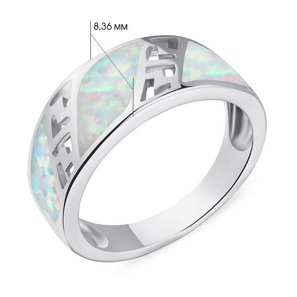 Кольцо из серебра с опалом (арт. 7501/4787Поб) – изображение 2