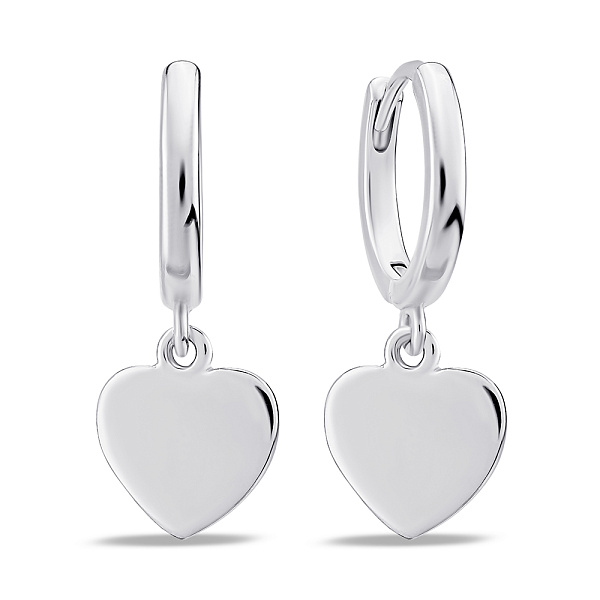 Серебряные серьги с сердечками (арт. 7502/9695/10) – изображение 1