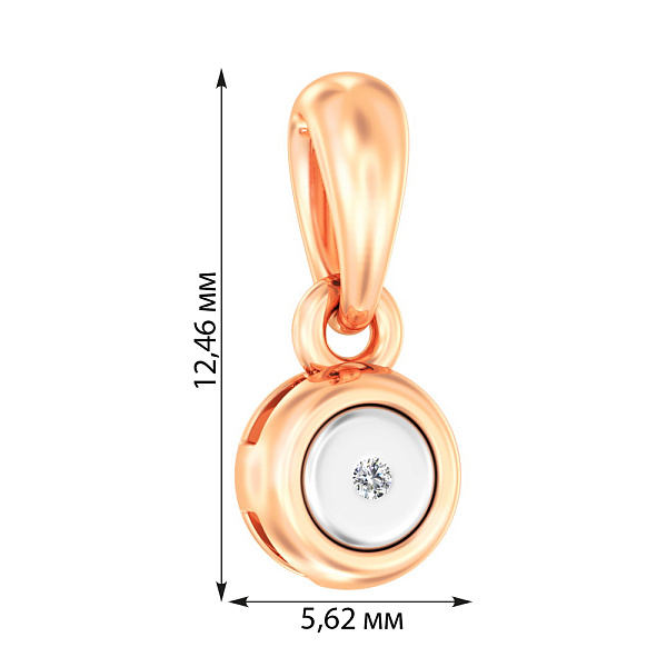 Золотая подвеска с бриллиантом (арт. П011028) – изображение 2