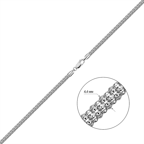 Срібний ланцюжок плетіння Попкорн (арт. 7508/2301) – зображення 2