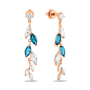 Фото Золоті сережки з топазами і фіанітами (арт. 111248Пл)