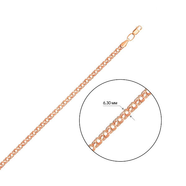 Золотий ланцюговий браслет на руку плетіння Бісмарк (арт. 310406) – зображення 3