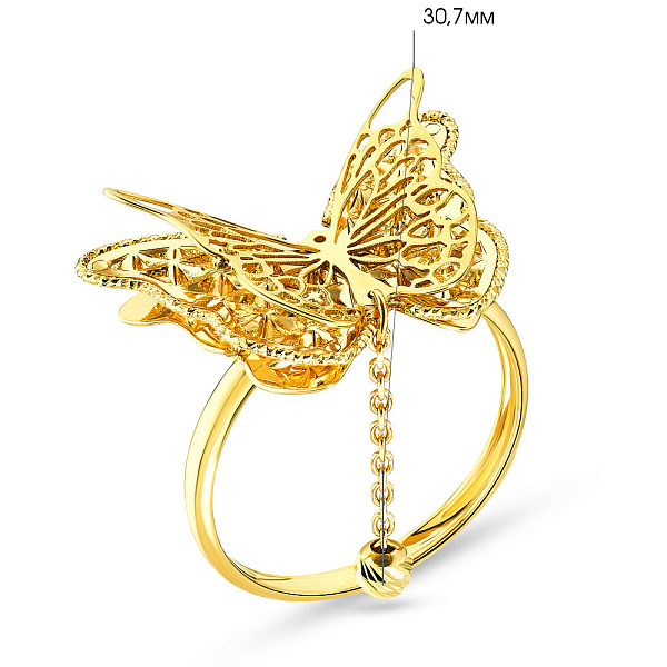 Каблучка Francelli з жовтого золота з підвіскою (арт. 140201ж) – зображення 6