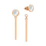 Золотые серьги подвески Лýна с эмалью (арт. 110616еп)