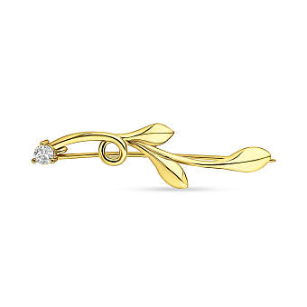 Золотая брошь с фианитом (арт. 360088ж)