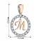 Кулон зі срібла Літера М з фіанітами (арт. 7203/050пю/М) – зображення 2
