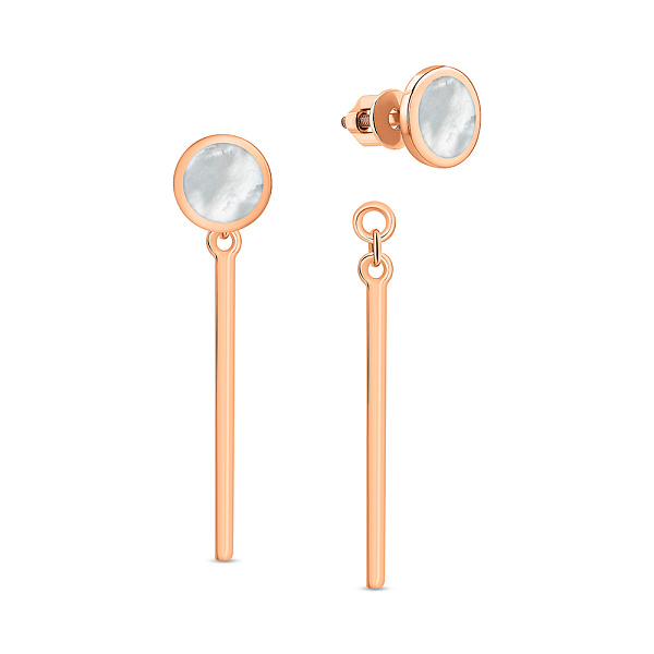 Золотые серьги подвески Лýна с эмалью (арт. 110616еп) – изображение 1