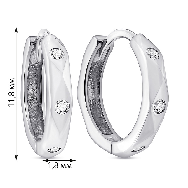 Срібні сережки з фіанітами (арт. 7502/9895/10) – зображення 2