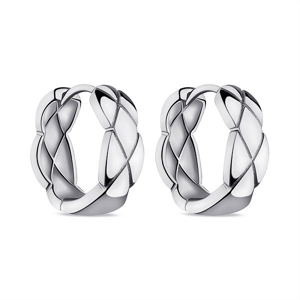 Серебряные серьги-кольца без камней (арт. 7502/9626/15) – изображение 1