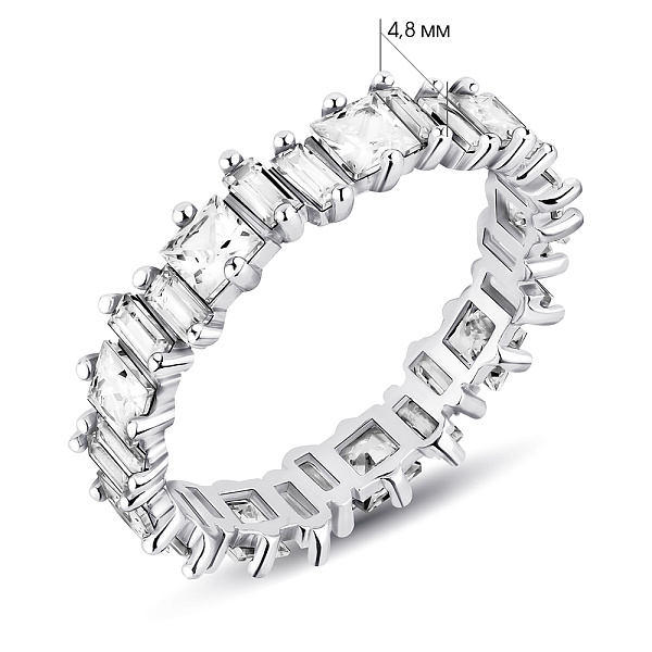 Серебряное кольцо с дорожкой из фианитов (арт. 7501/8140) – изображение 2