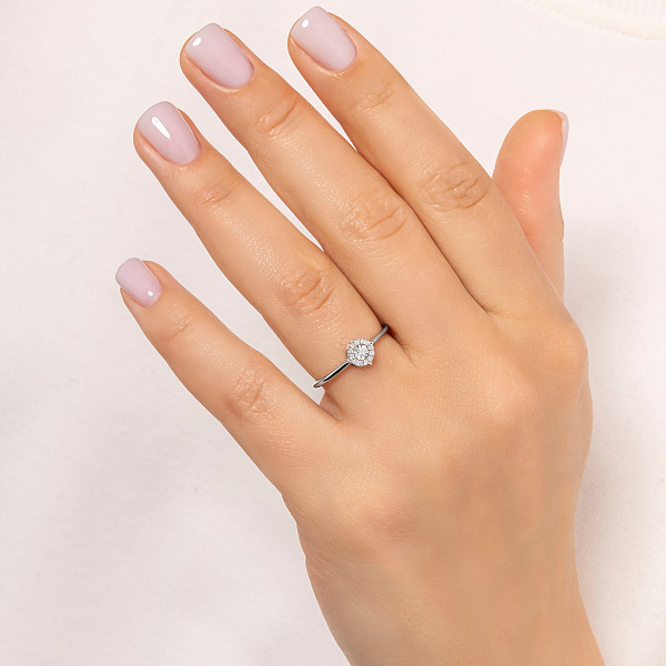 Золота каблучка з діамантами (арт. К011749005б) – зображення 3