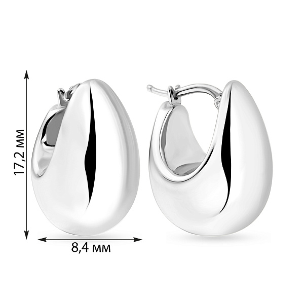 Серьги из белого золота Francelli без камней (арт. е108237/10б) – изображение 3