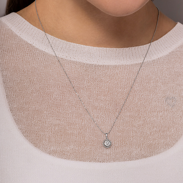 Підвіска з білого золота з діамантами (арт. П341083010б) – зображення 3