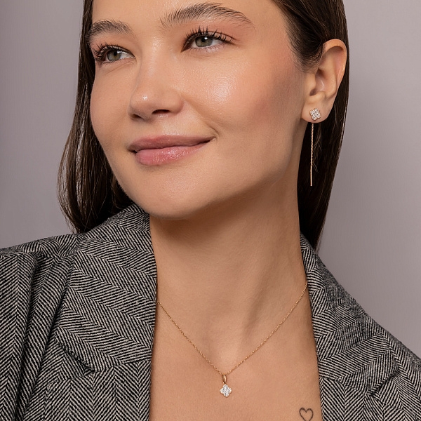 Золотая подвеска с фианитами (арт. 441238) – изображение 4