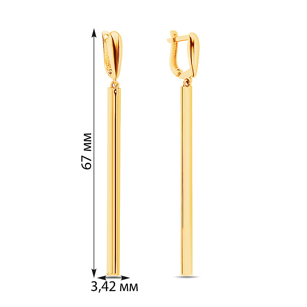 Золоті сережки з підвісками (арт. 106988ж) – зображення 2