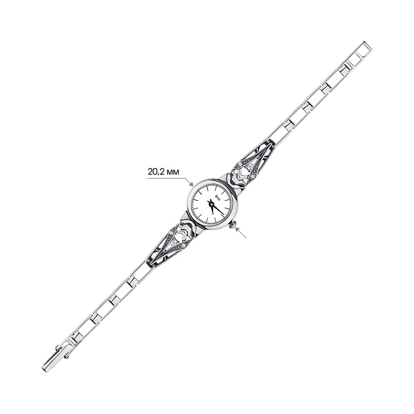 Серебряные часы с фианитами (арт. 7926/7100012/2) – изображение 2