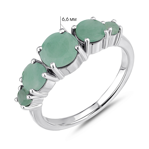 Срібна каблучка зі смарагдами (арт. 7501/1803493Изм) – зображення 2